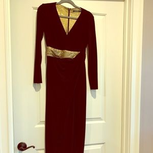 Petite long formal black & gold Ralph Lauren dress